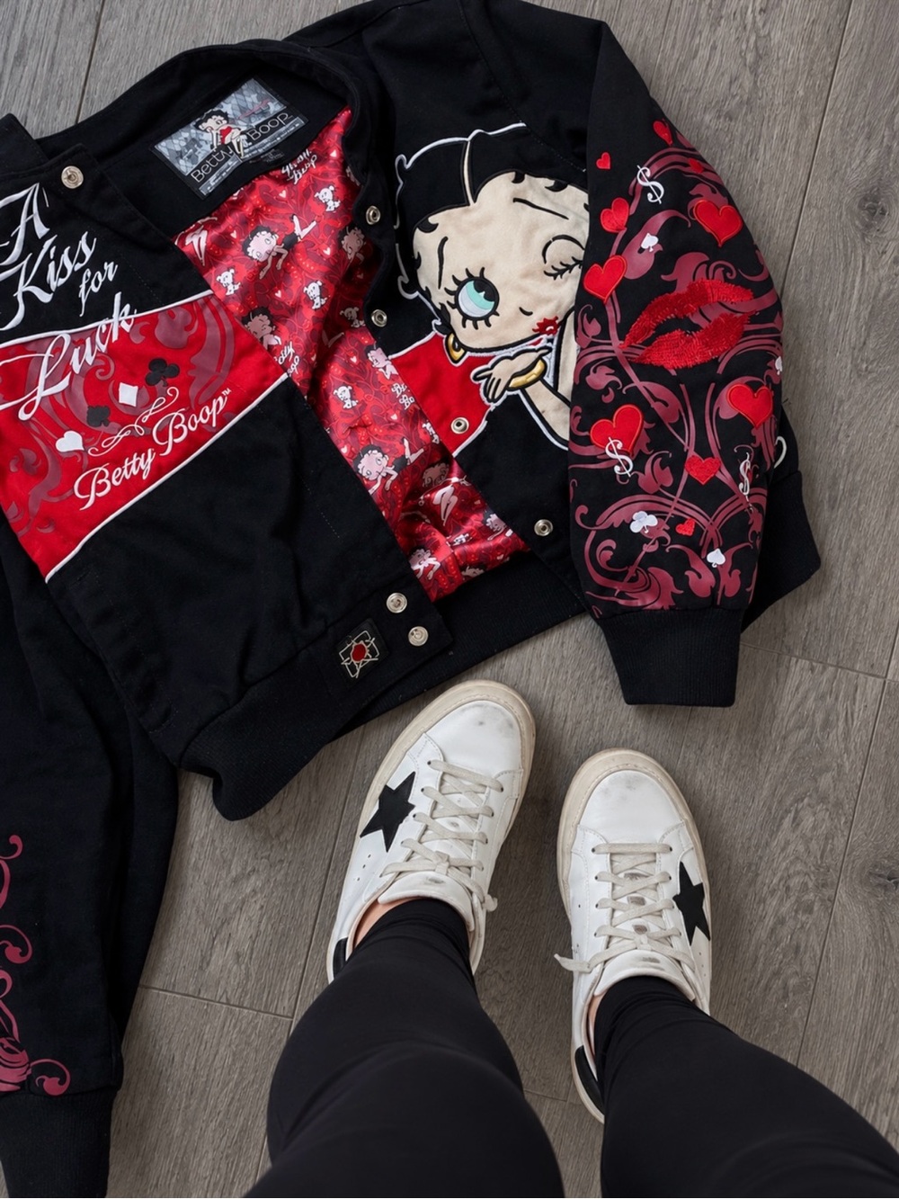 💋 Vintage Betty Boop Racing Jacket by JH Design 💋